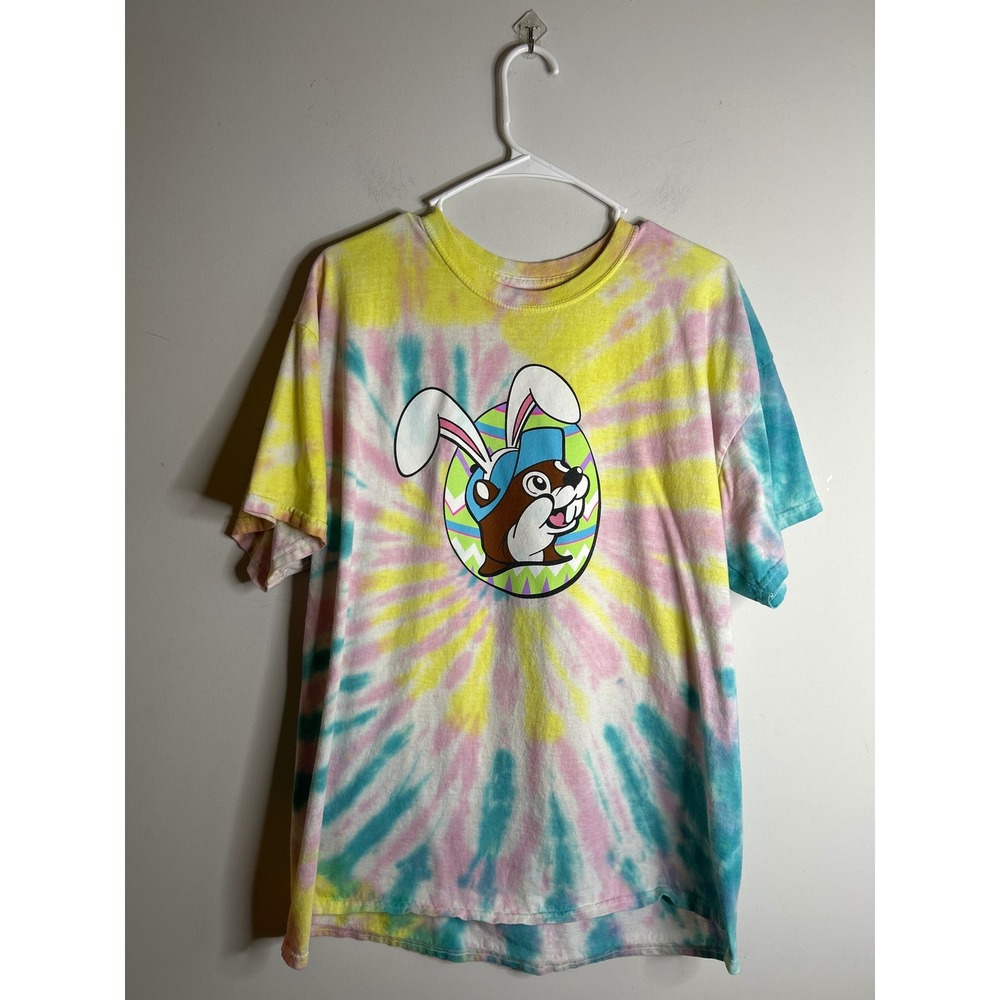 Buc-ee's Multicolor Tie Dye Short Sleeve Easter Graphic T-Shirt Men's XL